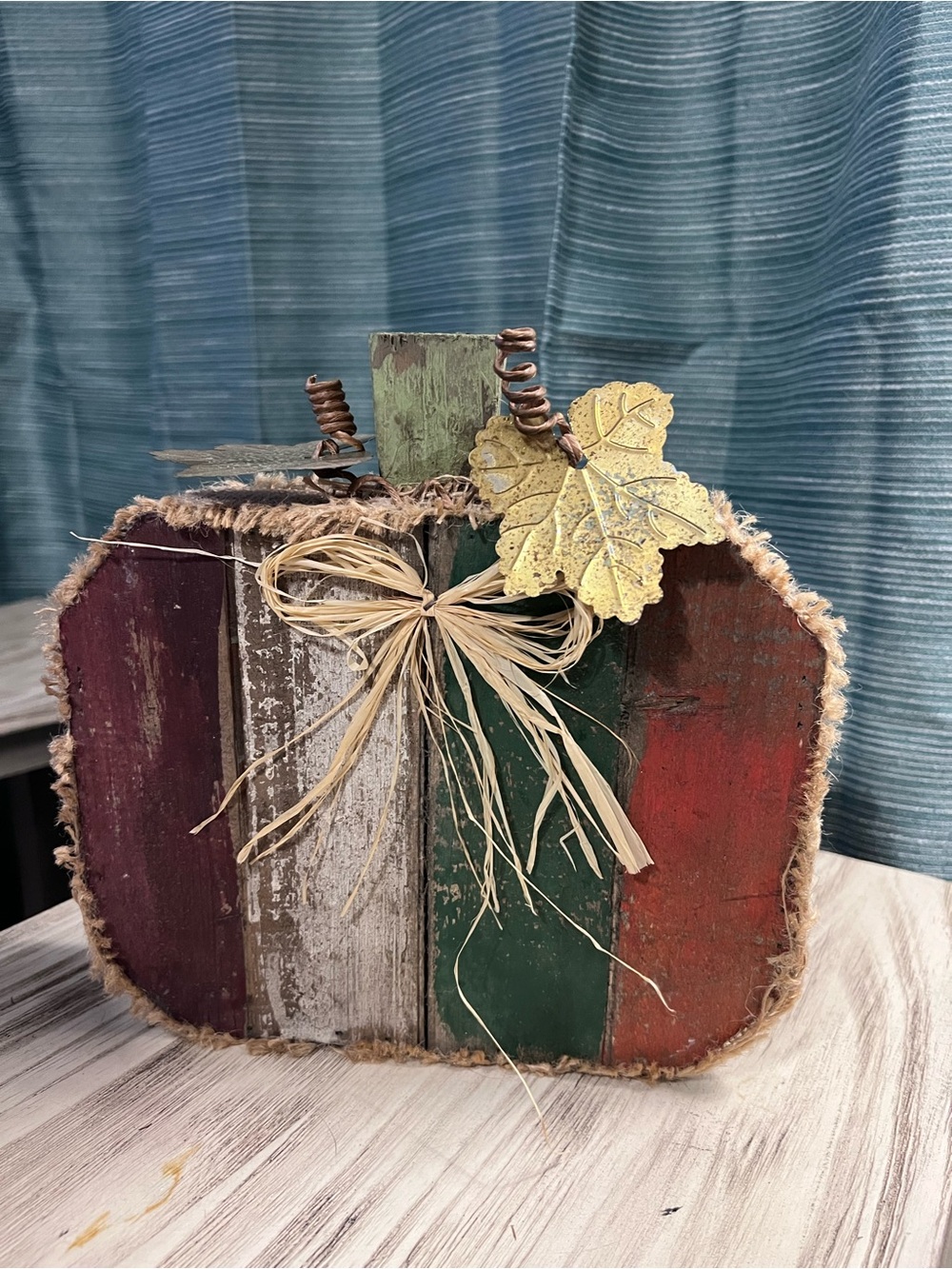 Rustic Wooden Pumpkin Fall Decor Primitive Harvest Tabletop Decoration